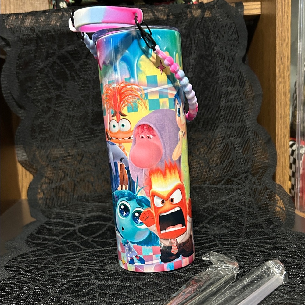 Colorful Character Tumbler with Straw